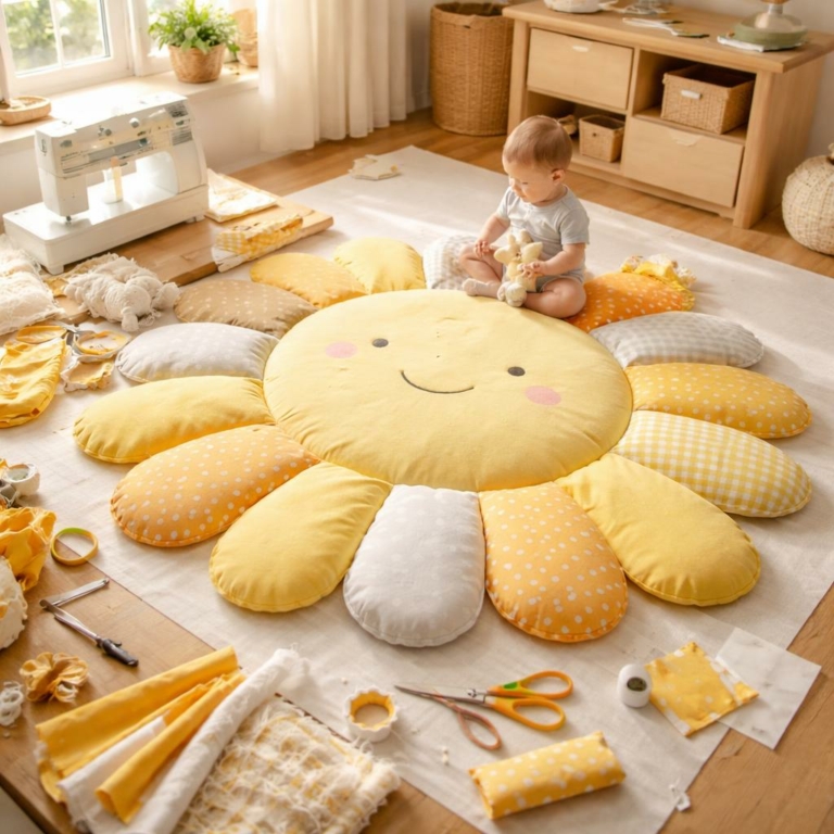 DIY Tapis d’éveil « Soleil » pour bébé — Tutoriel couture gratuit et facile